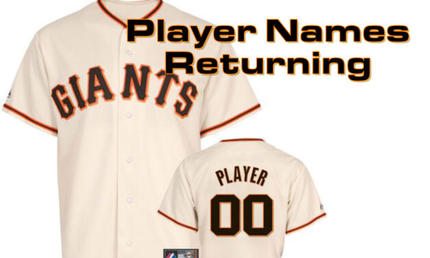 Giants to put player names on home jerseys for 2021
