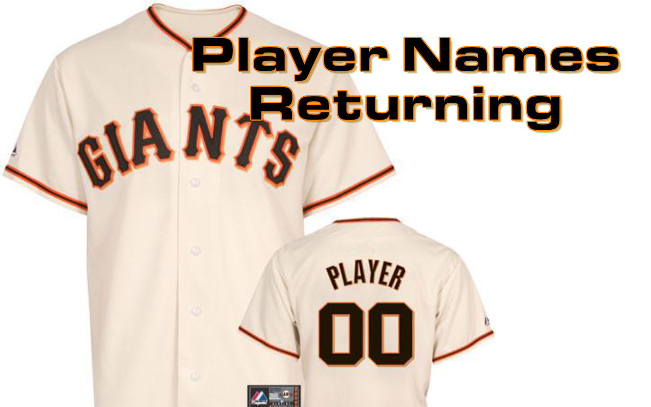 Giants to put player names on home jerseys for 2021 - Giant Futures